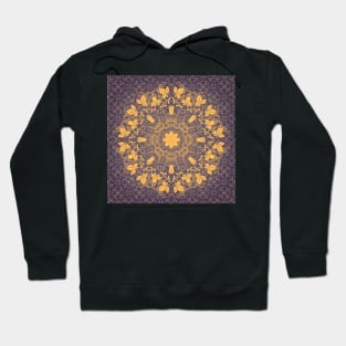 Mandala Indian Arabesque Blue and Yellow Hoodie